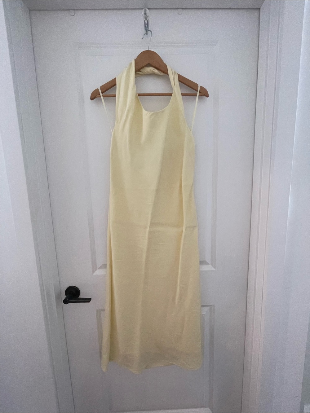 COS Pale Yellow Halter Maxi Dress